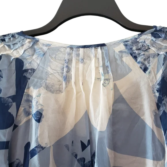 Banana Republic 100% Silk Abstract FloraPrint Tunic Top & Cami adjustable straps - Picture 5 of 13